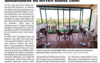 Article Côté Garonne Blabla Table - mai 2026